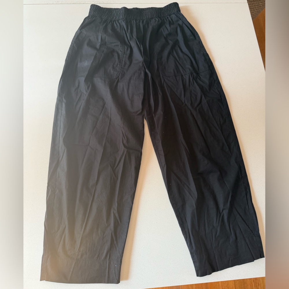 Pistola Wide Leg Black Poplin Pants